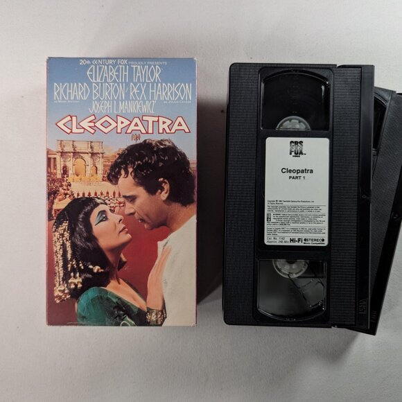 3/$15 Elizabeth Taylor, Richard Burton in CLEOPATRA (1963) Double VHS from 1991 - Picture 4 of 6